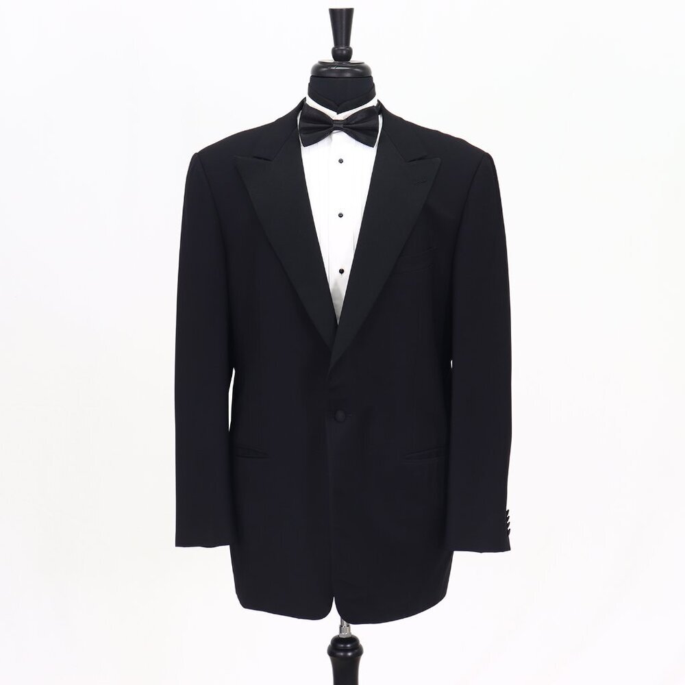 Ermenegildo Zegna 44L Black Solid 1-Button Sport Coat Blazer Jacket T307